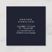 Carte De Visite Carré Marine classique moderne et blanc (Dos)