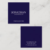 Carte De Visite Carré Marine professionnelle bleu et blanc (Devant / Derrière)