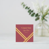 Carte De Visite Carré Maroon Gold Diagonal Stripes Design graphique mode (Debout devant)
