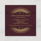 Carte De Visite Carré Maroon rouge violet Mandala Professionnel (Dos)