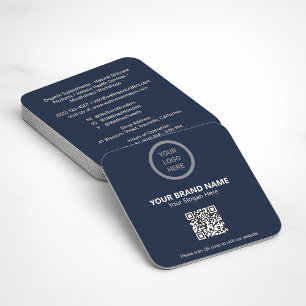 Carte De Visite Carré Marque de logo personnalisée Marine Blue OCR