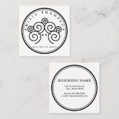 Carte De Visite Carré Marque du distributeur avec maison de timbres (Devant / Derrière)