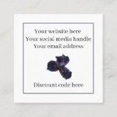 Carte De Visite Carré Marque fleuriste en iris violet (Dos)