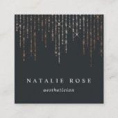 Carte De Visite Carré Marquee d'or rose (Devant)