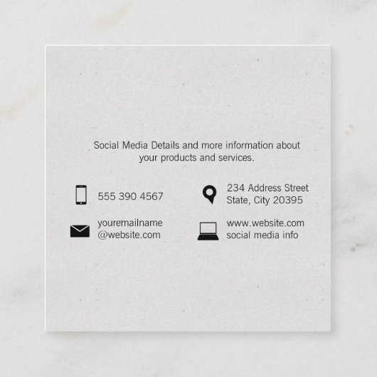 Carte De Visite Carré Marques texturées (fruité) (Dos)