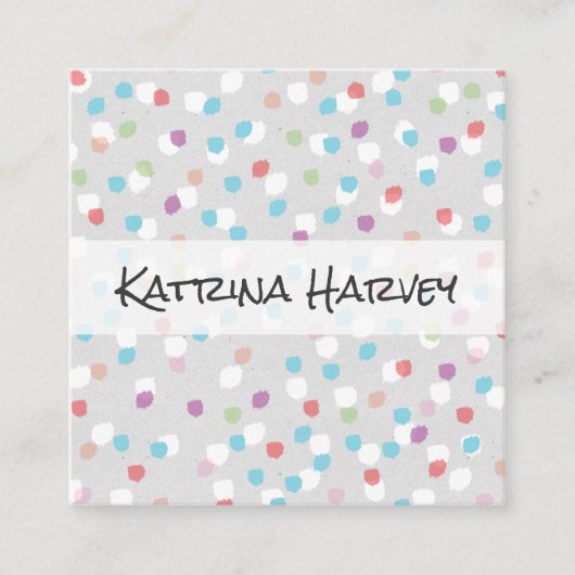 Carte De Visite Carré Marques texturées (fruité) (Devant)