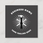 Carte De Visite Carré Marteau gris et ongles outils de construction Hand (Devant)