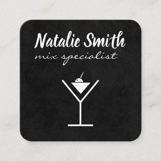 Carte De Visite Carré Martini / Mixologie (Devant)