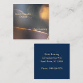 Carte de visite Carré Masculine Aquarelle Abstrait (Devant / Derrière)