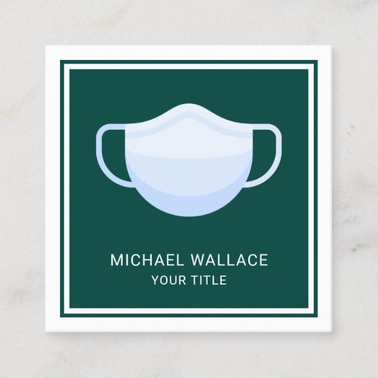 Carte De Visite Carré Masque de visage Médicale (Devant)