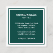 Carte De Visite Carré Masque de visage Médicale (Dos)