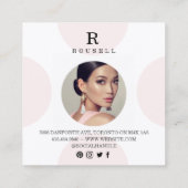 Carte De Visite Carré Masque photo Polka Dot Élégant (Dos)