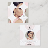 Carte De Visite Carré Masque photo Polka Dot Élégant (Devant / Derrière)