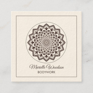 Carte De Visite Carré Massage corporel Lotus Mandala 