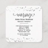 Carte De Visite Carré ** Massage Thérapeutique Coeurs de Parties scintil (Dos)