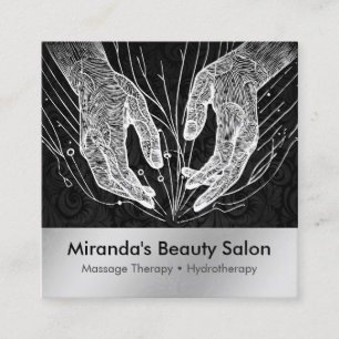 Carte De Visite Carré Massage Thérapie Guérison Mains Énergie Spa Bien-ê