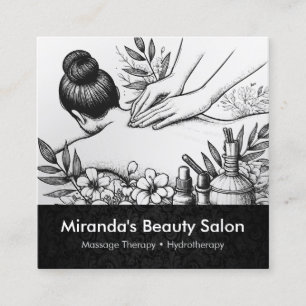 Carte De Visite Carré Massage Thérapie Guérison Mains Énergie Spa Bien-ê