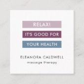 Carte De Visite Carré Massage Thérapie Stripes modernes (Devant)