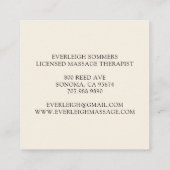 Carte De Visite Carré Massage Therapist Body Work Mehndi Henna Square  (Dos)