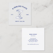 Carte De Visite Carré Massage Thérapiste Mains d'énergie (Devant / Derrière)