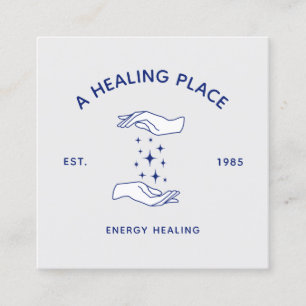 Carte De Visite Carré Massage Thérapiste Mains d'énergie