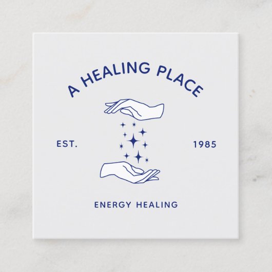 Carte De Visite Carré Massage Thérapiste Mains d'énergie (Devant)
