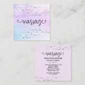 Carte De Visite Carré *~* Massage Thérapiste Pastel Rainbow Parties scin (Devant / Derrière)