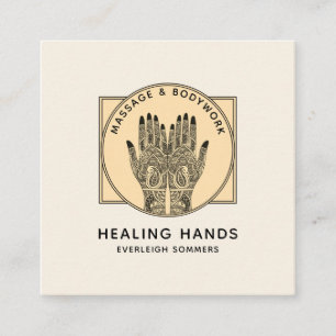 Carte De Visite Carré Massage Thérapiste Travail du corps Mehndi Henna C