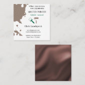 Carte De Visite Carré Masterpainter et motif en damier Brown foncé (Devant / Derrière)