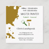 Carte De Visite Carré Masterpainter & motif de tableau de contrôle vert (Devant)