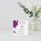 Carte De Visite Carré Masterpainter & motif rouge en damier or (Debout devant)