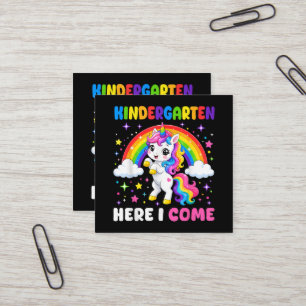 Carte De Visite Carré Maternelle me voilà Licorne Rentrée scolaire