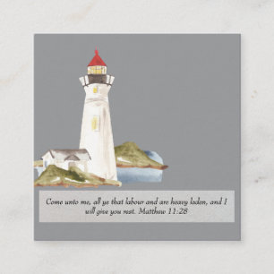 Carte De Visite Carré Matthieu 11:28 Phare