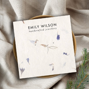 CARTE DE VISITE CARRÉ MAUVE PETAL MADE PAPIER STUD EARRÊT AFFICHER