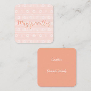 Carte De Visite Carré MAZIPOODLES Nom de tricot rayé floral côtelé