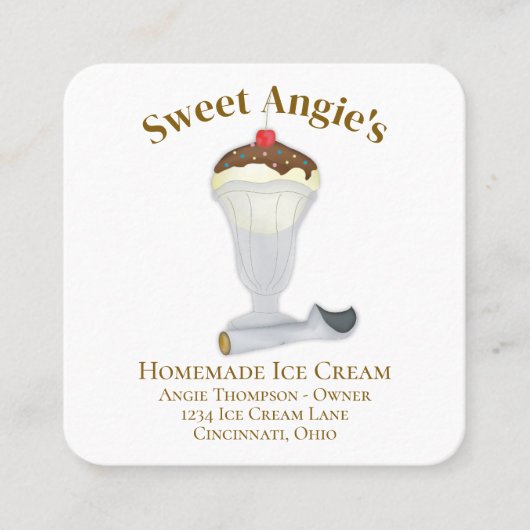 Carte De Visite Carré Me connecter | QR Code Boulangerie simple Crème gl (Devant)