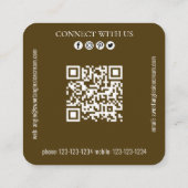 Carte De Visite Carré Me connecter | QR Code Boulangerie simple Crème gl (Dos)