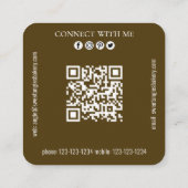 Carte De Visite Carré Me connecter | QR Code Simple Boulangerie Cookie (Dos)