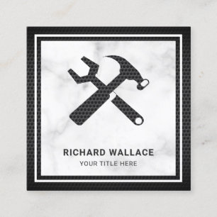 Carte De Visite Carré Mécanique de réparation automatique des Marbres bl