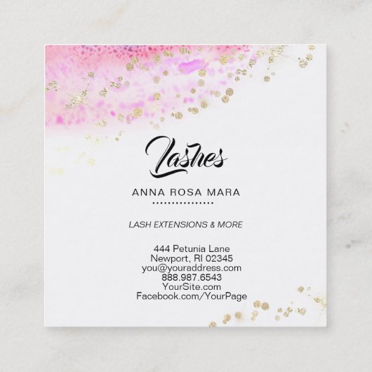 Carte De Visite Carré Mèches en pastel de parties scintillantes d'abrégé (Dos)