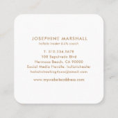 Carte De Visite Carré Médaille d'or Mandala de Faux Yoga (Dos)