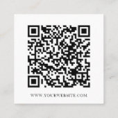 Carte De Visite Carré Médias sociaux minimaux QR Code noir et blanc (Dos)