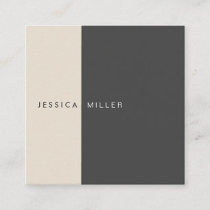 Carte De Visite Carré Médias sociaux modernes classiques gris foncé et b