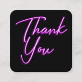 Carte De Visite Carré Médias sociaux QR Code affaires violet Merci (Devant)