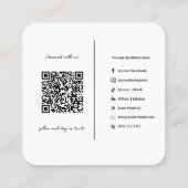 Carte De Visite Carré Médias sociaux QR Code affaires violet Merci (Dos)