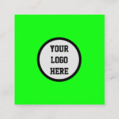 Carte De Visite Carré Médias sociaux QR Code scanner Fluorescent Vert (Dos)