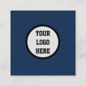 Carte De Visite Carré Médias sociaux QR Code scanner Marine Bleu (Dos)