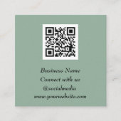 Carte De Visite Carré Médias sociaux QR Code scanner Sage vert (Devant)
