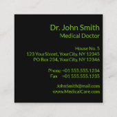 Carte De Visite Carré Médicale holistique alternatif Caduceus Feuilles v (Dos)