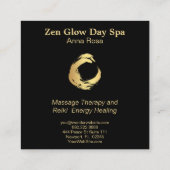 Carte De Visite Carré Méditation abstraite de zen de Reiki de brosse (Dos)